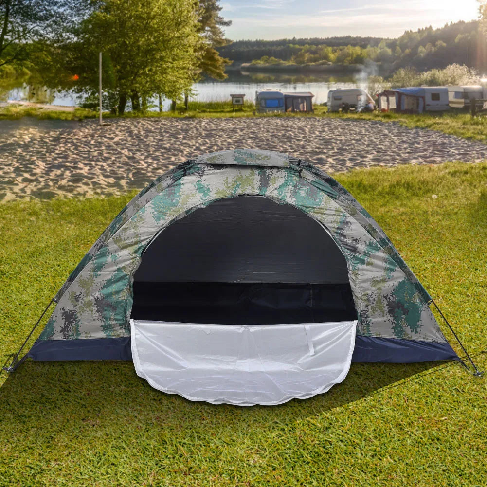 Camouflage Single-Person Windproof Camping & Fishing Tent – Outdoor Leisure Shelter